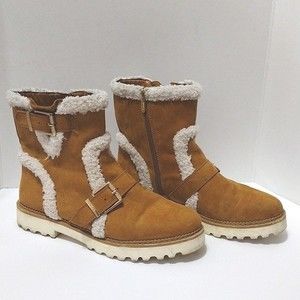 Circus by Sam Edelman Daya Faux Fur Winter Boots US 10 Chunky Lug Sole Trendy